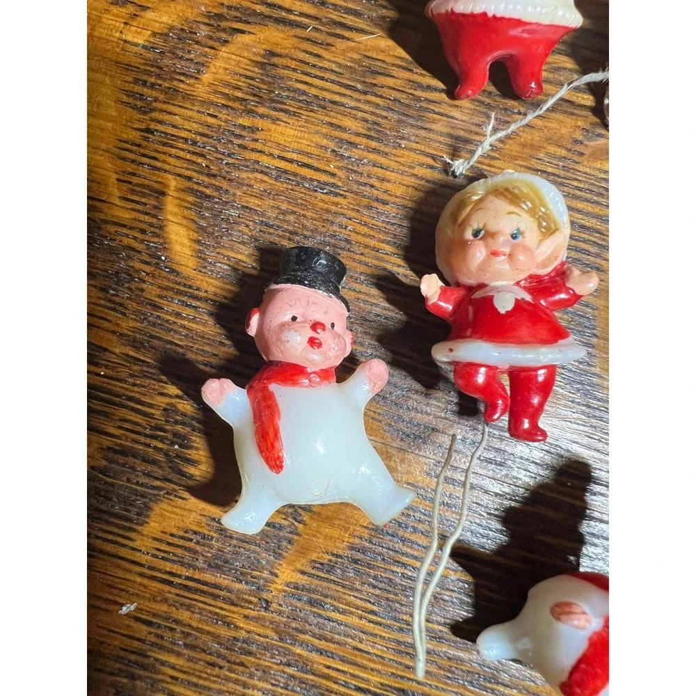 Vintage 50s 60s Mini Christmas Set 5 Santa Snowman Elf Hong Kong Retro
